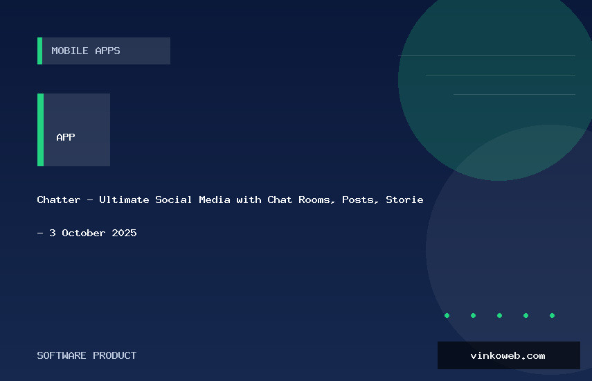 Chatter - Ultimate Social Media with Chat Rooms, Posts, Stories - 3 October 2025