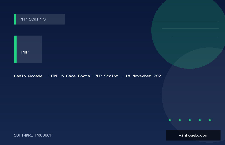Gamio Arcade - HTML 5 Game Portal PHP Script - 18 November 2024