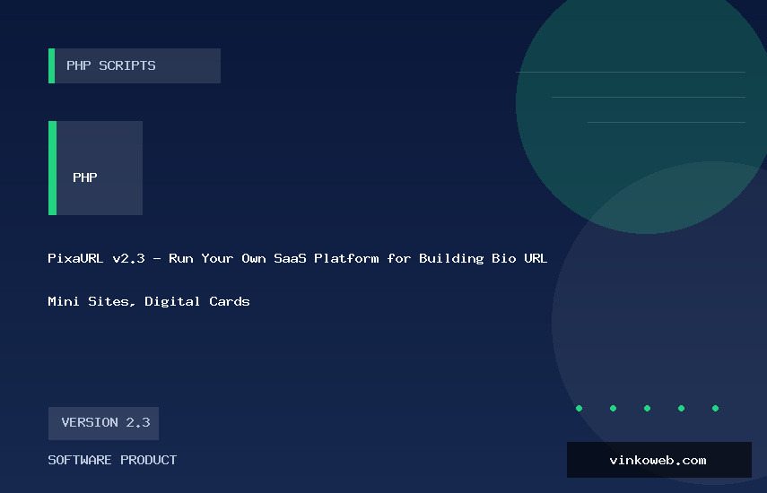 PixaURL v2.3 - Run Your Own SaaS Platform for Building Bio URL, Mini Sites, Digital Cards