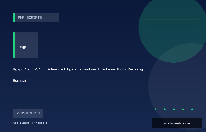 Hyip Rio v2.1 - Advanced Hyip Investment Scheme With Ranking System