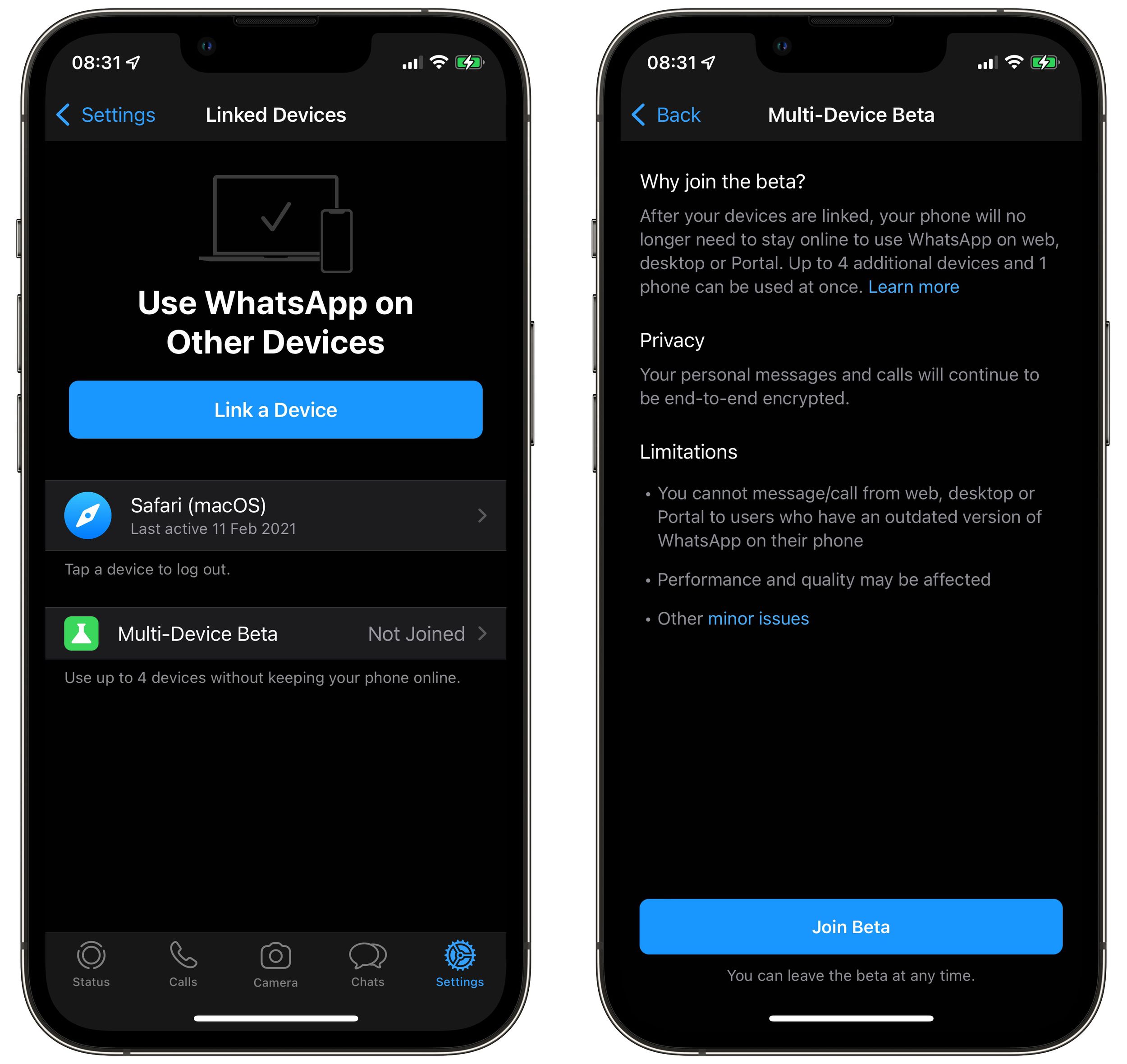 whatsapp multi device support