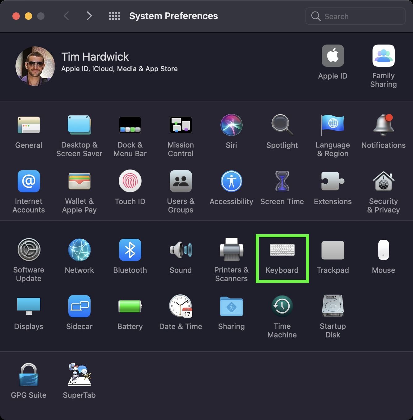 sys prefs